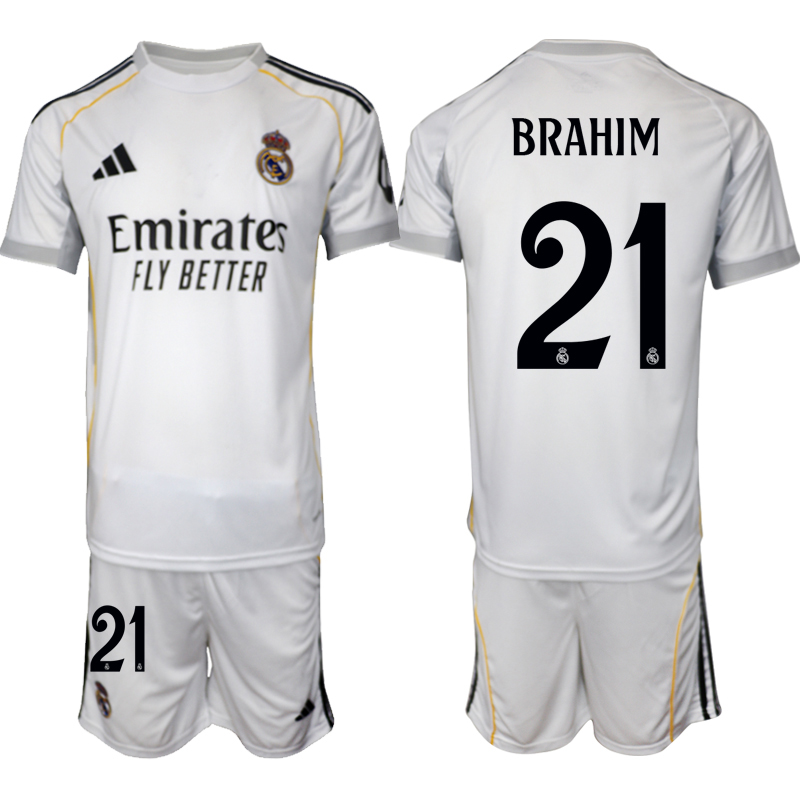 Men 2025-2026 Club Real Madrid home White #21 Soccer Jersey